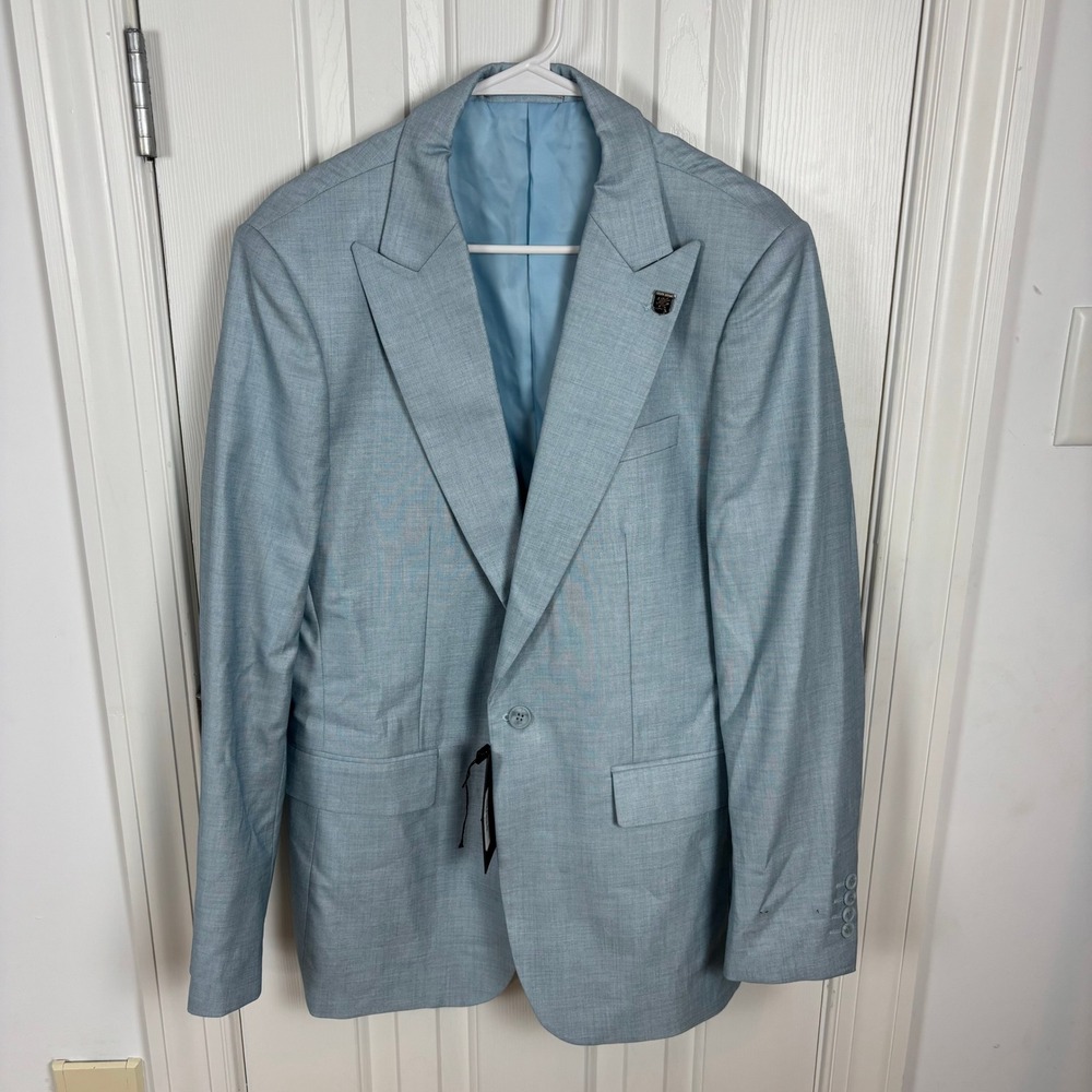 Stacy Adams‎ Solid Teal Suit Jacket Blazer 40L New with Tags